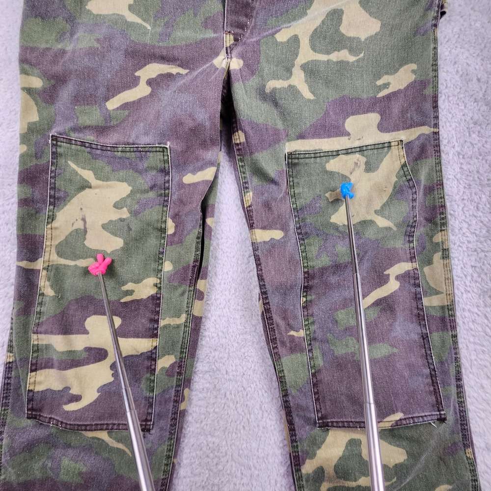 VTG Liberty Overalls Bib 40x29 Double Knee Woodland Camo Hunting 80s 90s Utility - Picture 5 of 12